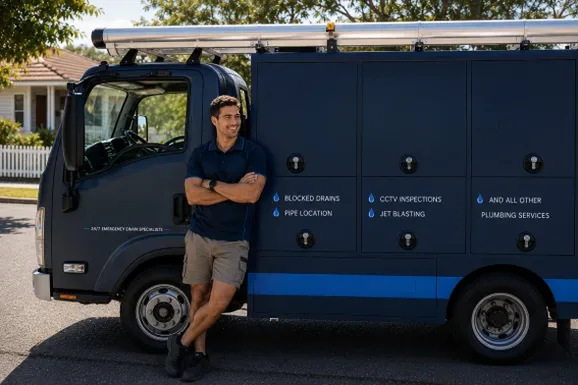 Licensed Lane Cove plumber at the van